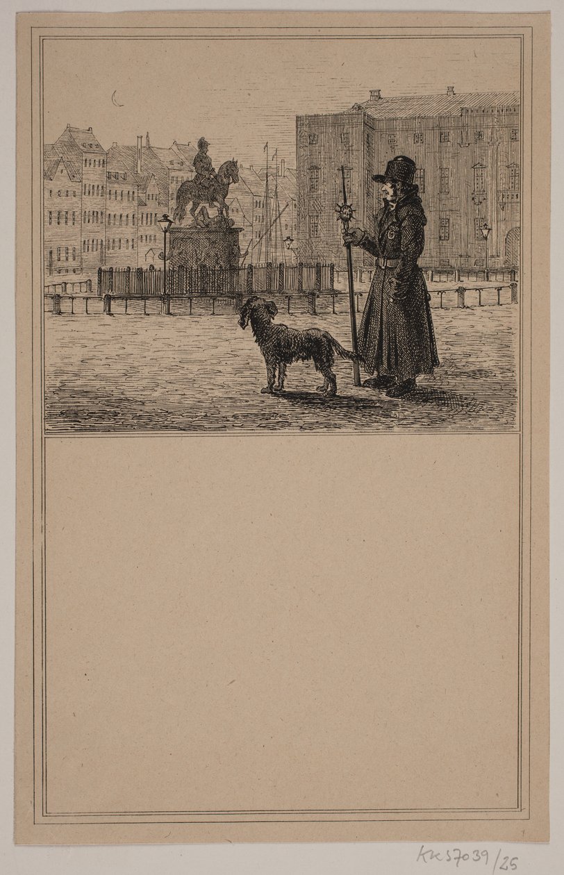 Le veilleur. N° 24 dans Chr. Winther et M. Rørbye, "25 Images pour petits enfants" - Johan Adolph Kittendorff