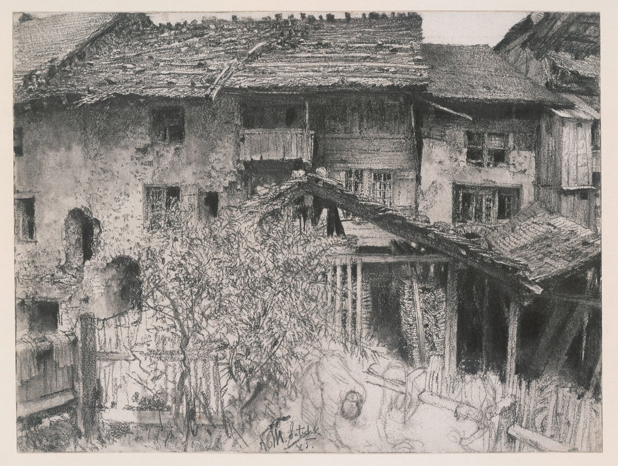 Maisons anciennes à Interlaken - Adolph Menzel