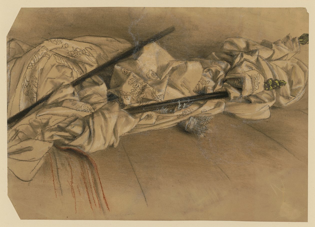 Auvent enroulé avec des barres de support - Adolph Menzel