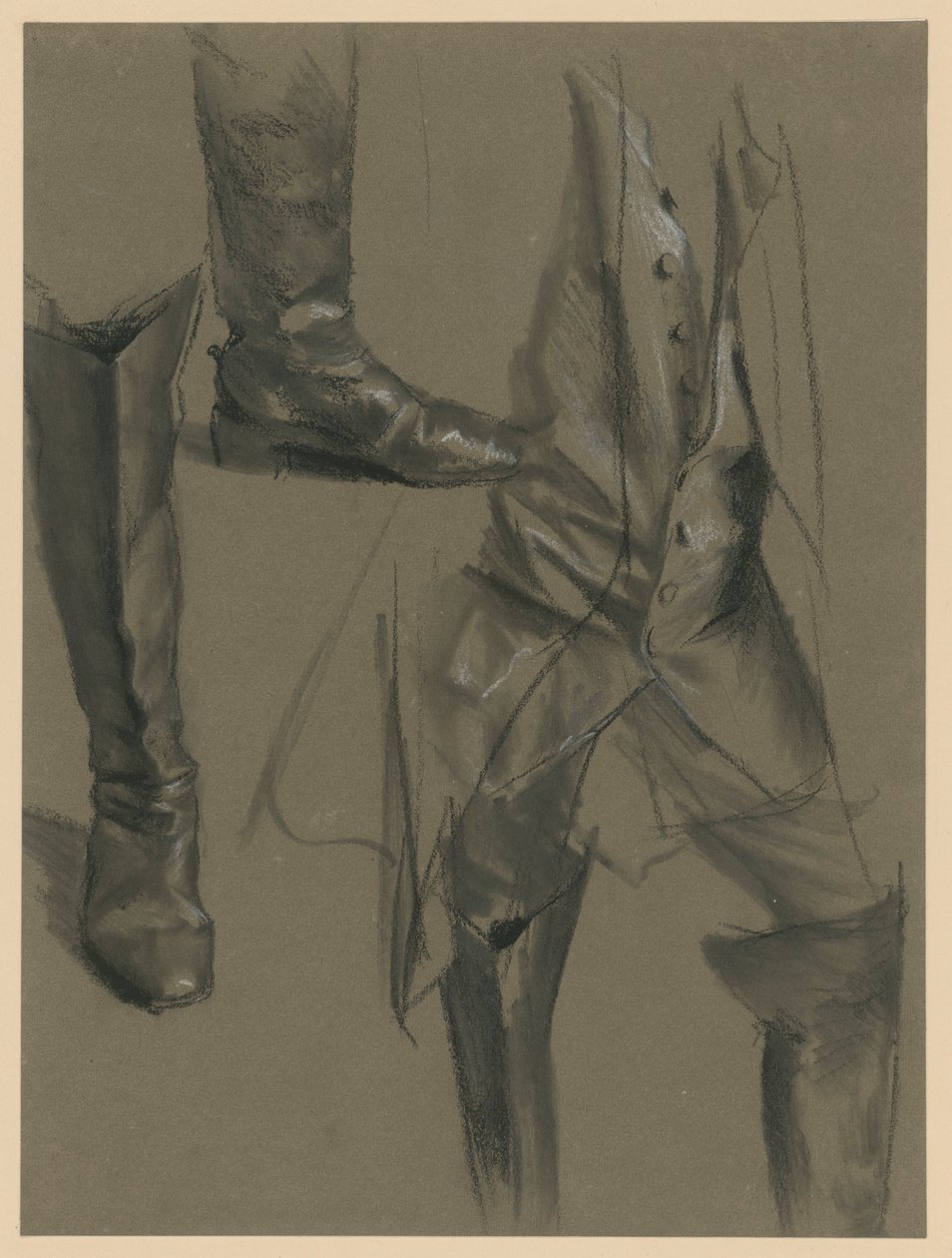 Les positions des jambes de Frédéric le Grand. Étude préliminaire pour le tableau « Le concert de flûte de Frédéric le Grand à Sanssouci » - Adolph Menzel