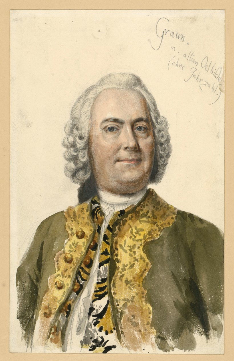Portrait de Carl Heinrich Graun, compositeur de cour sous Frédéric II, portrait en buste de face d