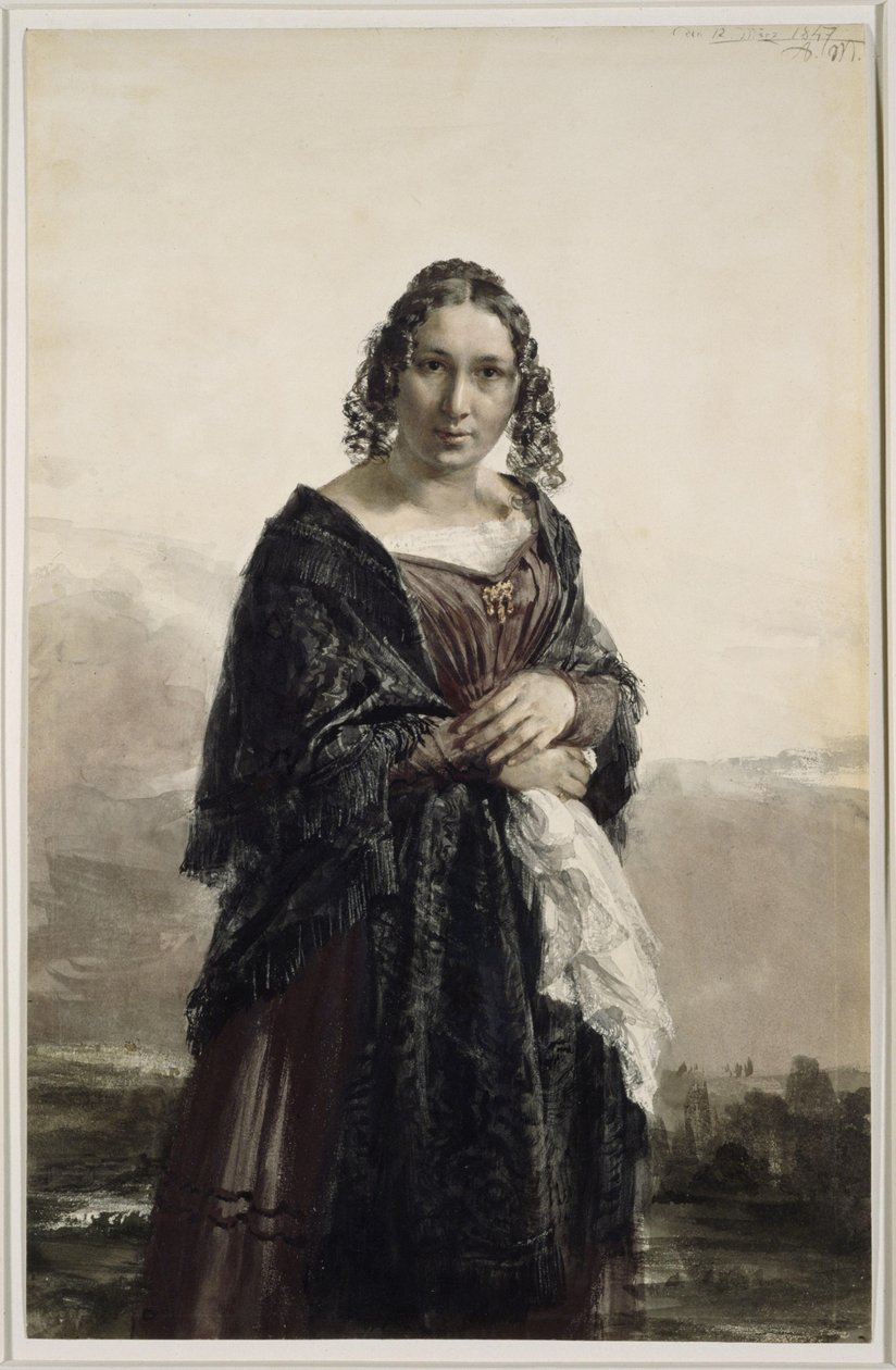 Portrait de Karoline Meyerheim, née Drake, mère de Paul Meyerheim - Adolph Menzel