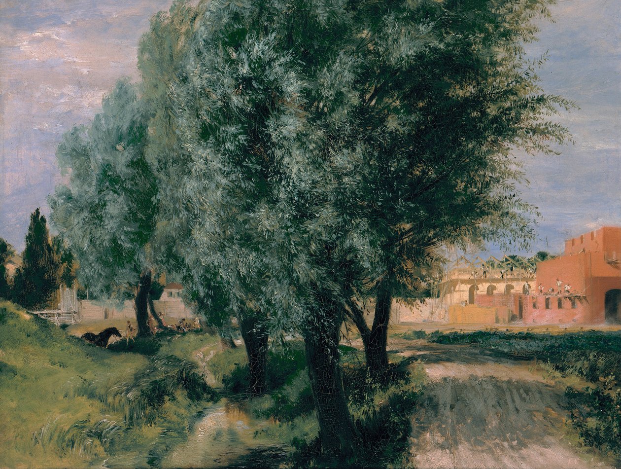 Chantier avec des saules - Adolph Menzel