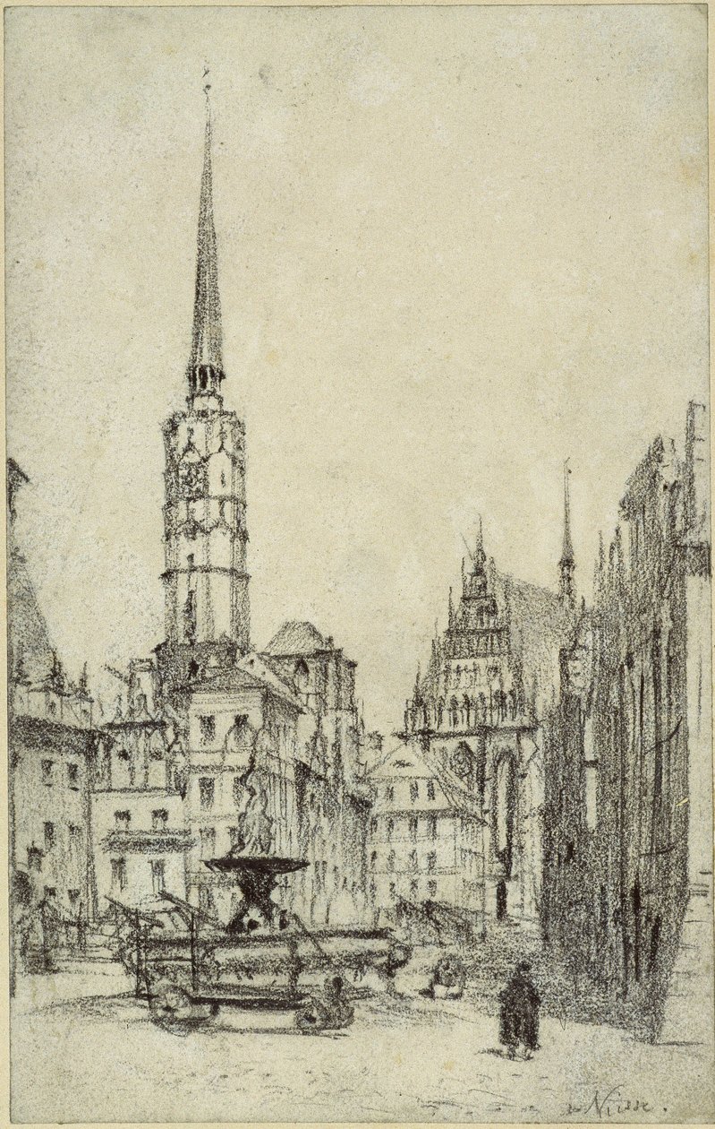 La place du marché de Neisse - Adolph Menzel