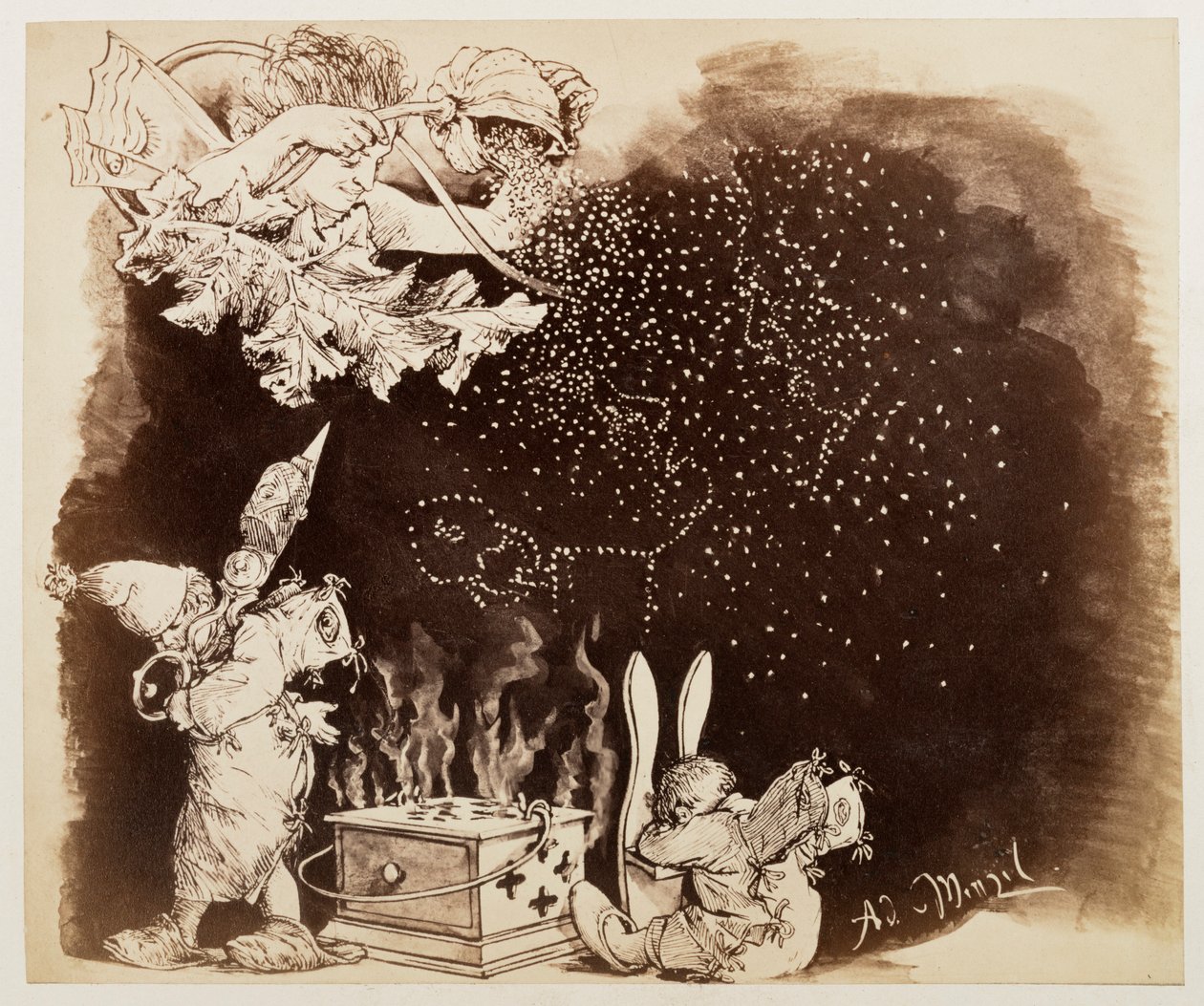 Le dieu des rêves répand des graines de pavot, d