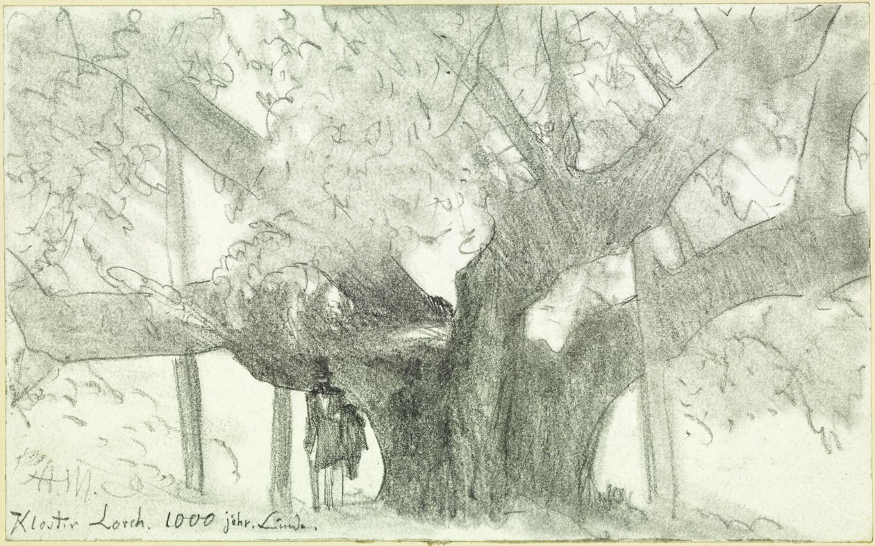 Le tilleul millénaire du monastère de Lorch - Adolph Menzel