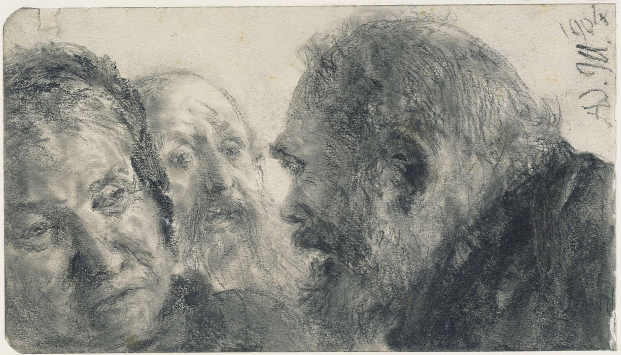 Trois têtes - Adolph Menzel