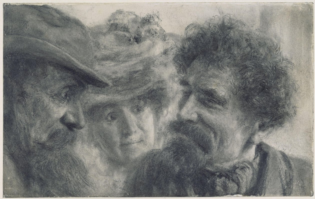 Trois têtes - Adolph Menzel