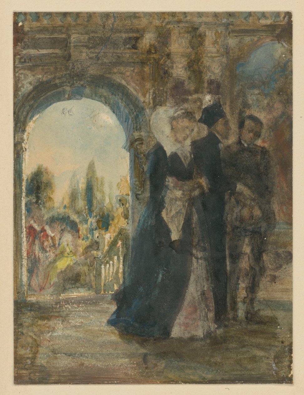 Conseil de famille. Étude - Adolph Menzel