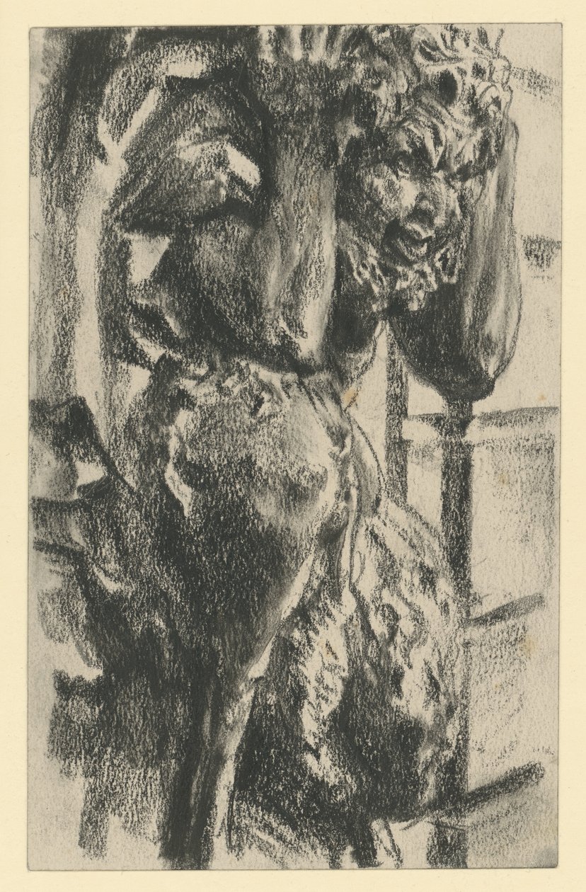Faune en atlante à la galerie à arcades nord-est du Zwinger à Dresde - Adolph Menzel