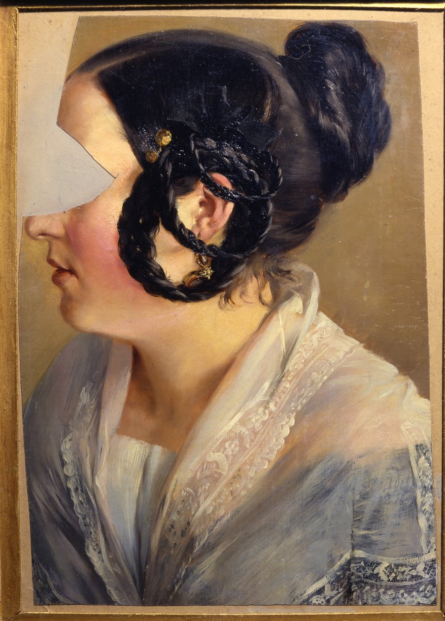 Portrait de femme. Fragment (Caroline ou Friederike Arnold) - Adolph Menzel