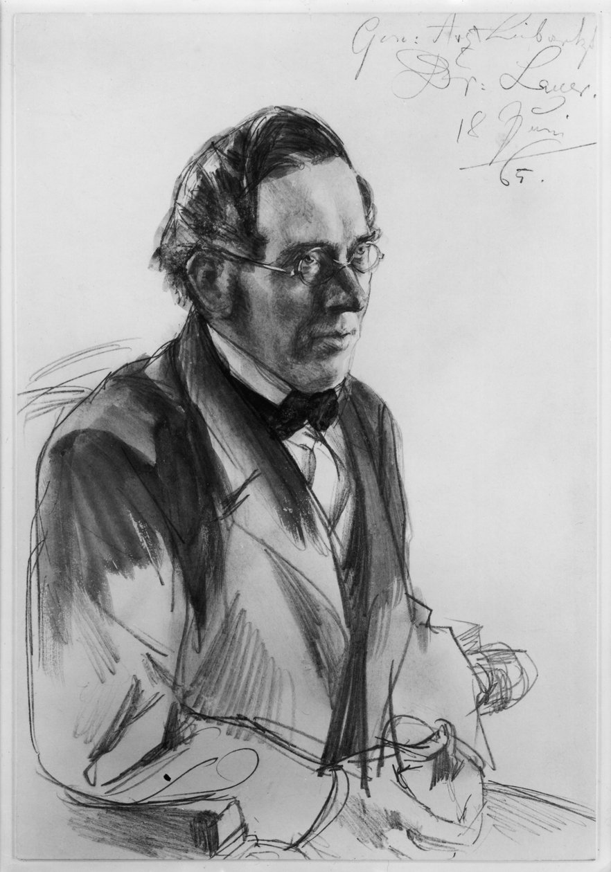 Médecin général et personnel Dr Gustav Lauer. Étude pour le tableau «Couronnement de Guillaume Ier à Königsberg» - Adolph Menzel