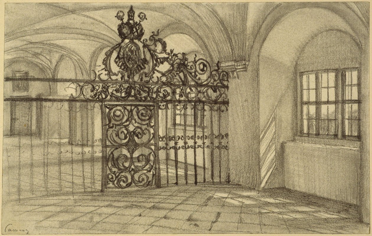 Salle voûtée du monastère de Kamenz - Adolph Menzel
