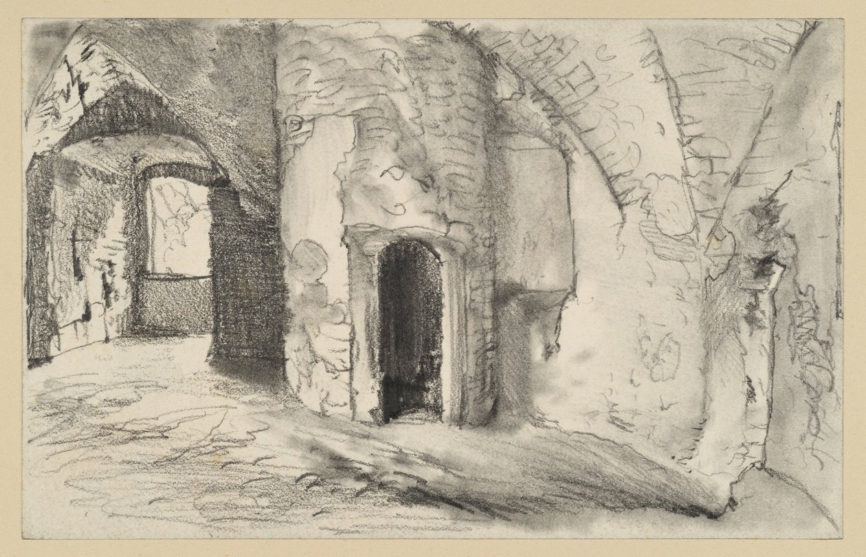 Salle voûtée avec accès à la tour circulaire - Adolph Menzel