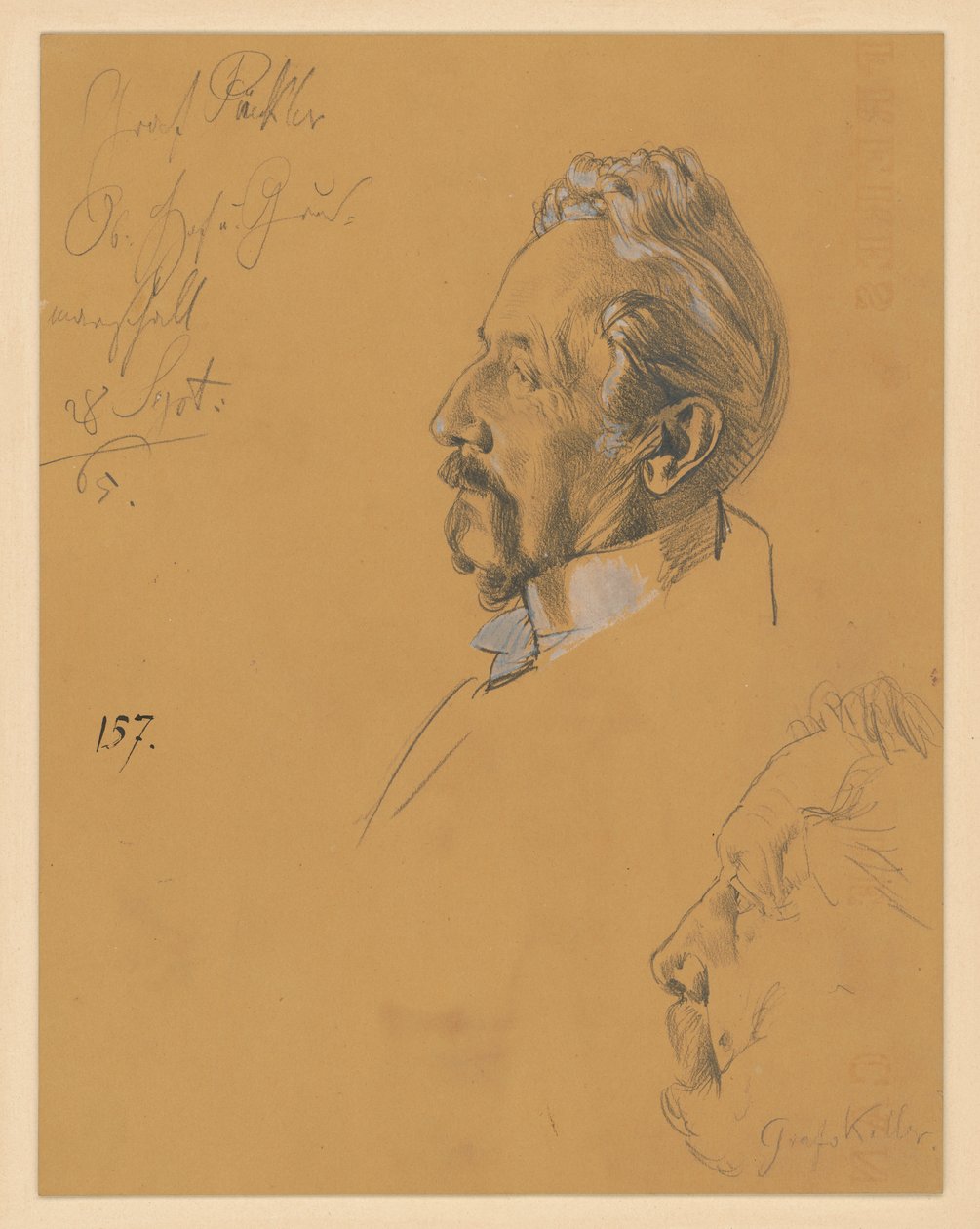 Le comte H. Pückler et le comte A. von Keller. Étude pour le tableau « Le Couronnement de Guillaume Ier à Königsberg » - Adolph Menzel