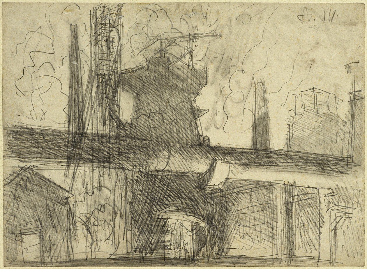Haut-fourneau, cheminées, conduite à Königshütte - Adolph Menzel