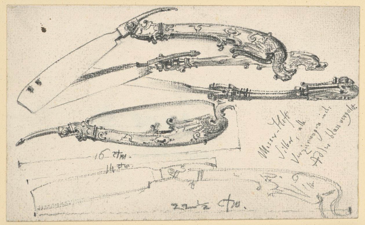 Rasoir, provenant peut-être de la table de chasse et de travail du prince-électeur Jean-Georges Ier de Saxe, Musée historique, Dresde - Adolph Menzel