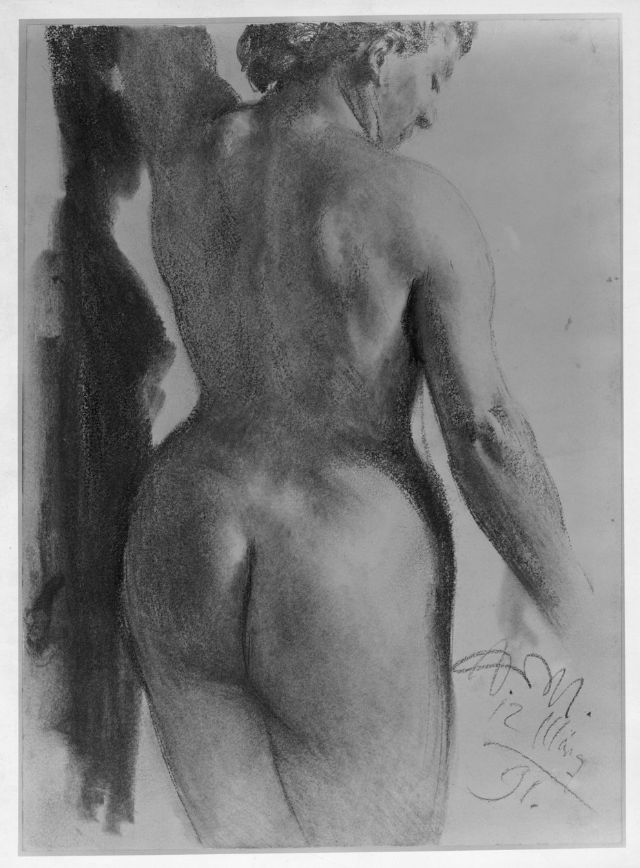 Nu féminin debout vu de dos - Adolph Menzel
