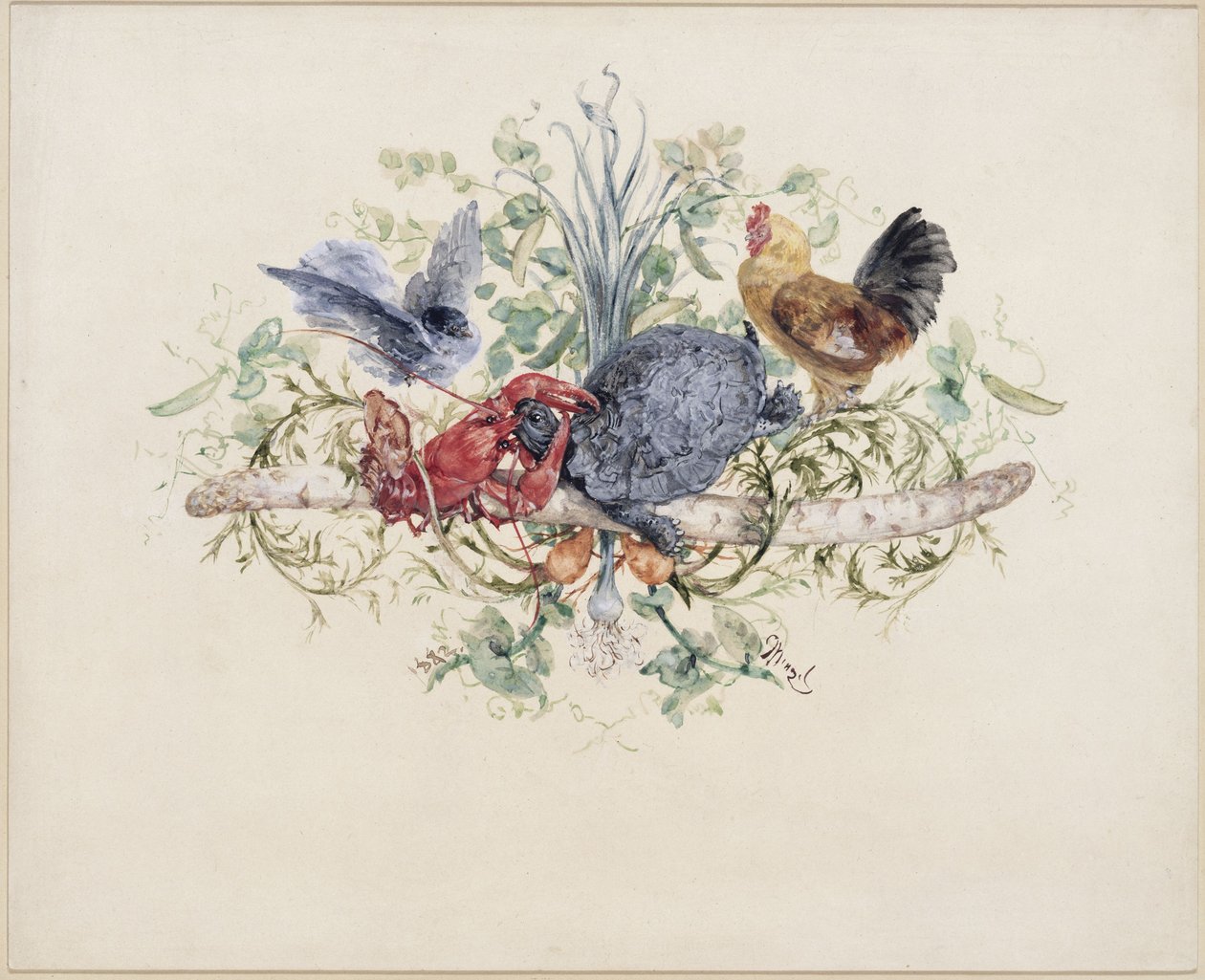 Vaisselle de table : soucoupe pour bol à soupe - Adolph Menzel