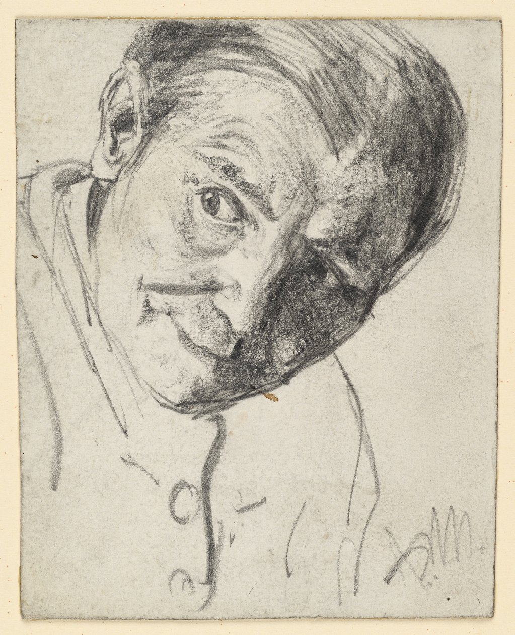 La tête penchée en avant, le regard tendu vers le côté - Adolph Menzel