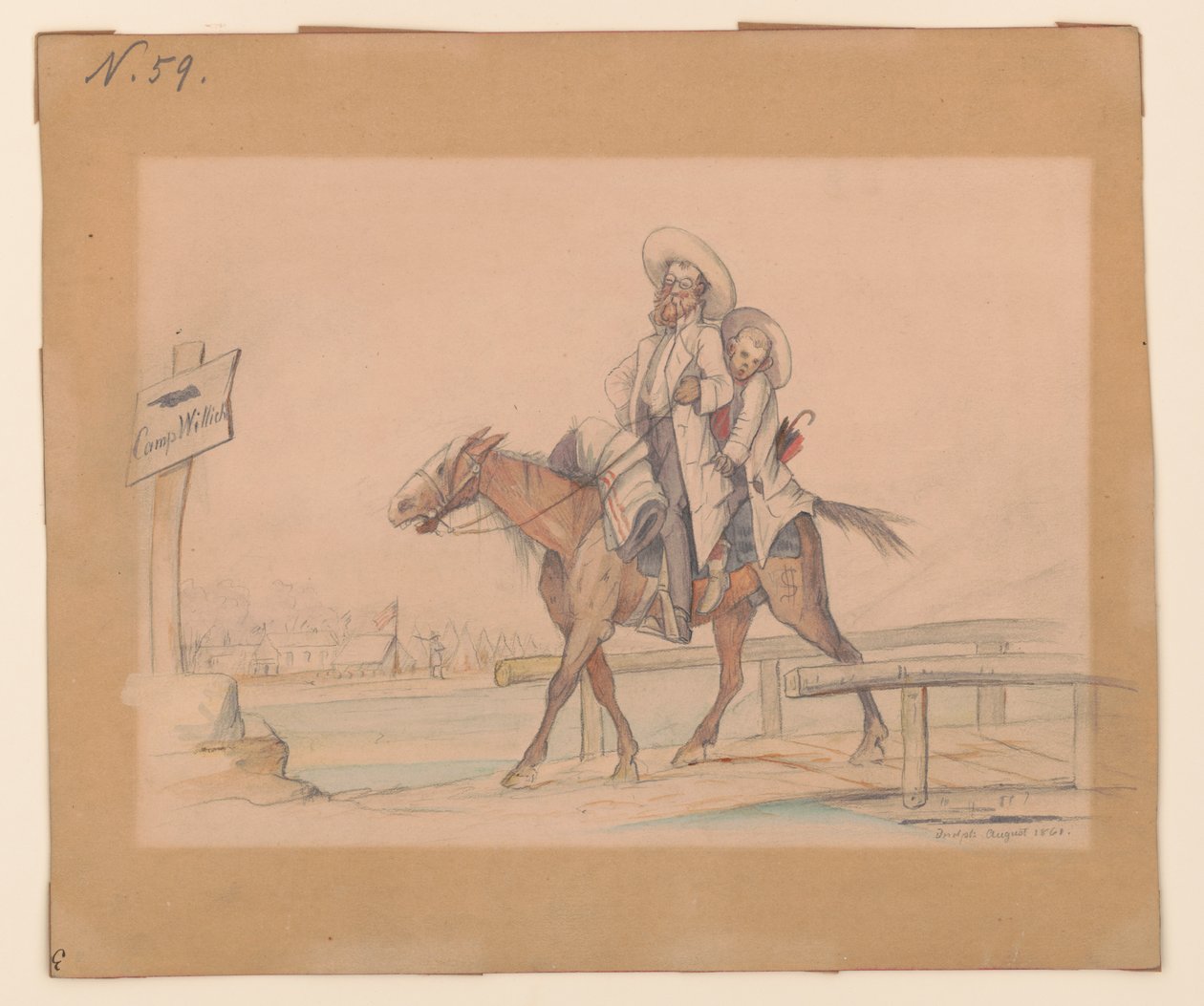 Henry Von Trebra et Louis V. Trebra arrivant au Camp Morton, Indpls de leur ferme à Madison, Ill. - Adolph Metzner