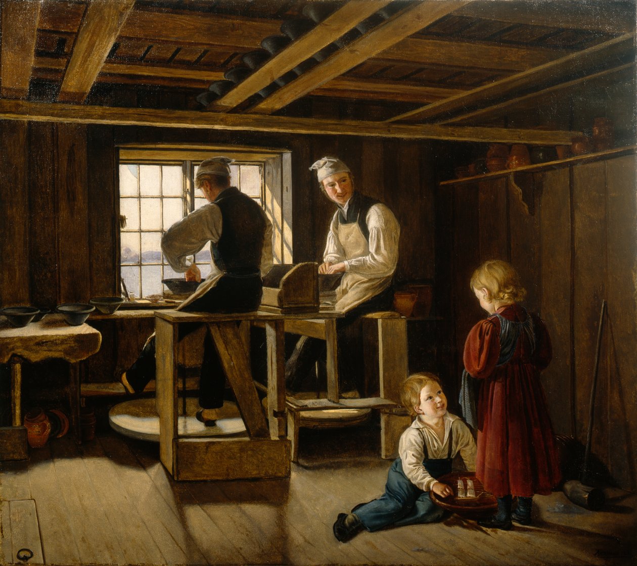 Un atelier de potiers - Adolph Tidemand