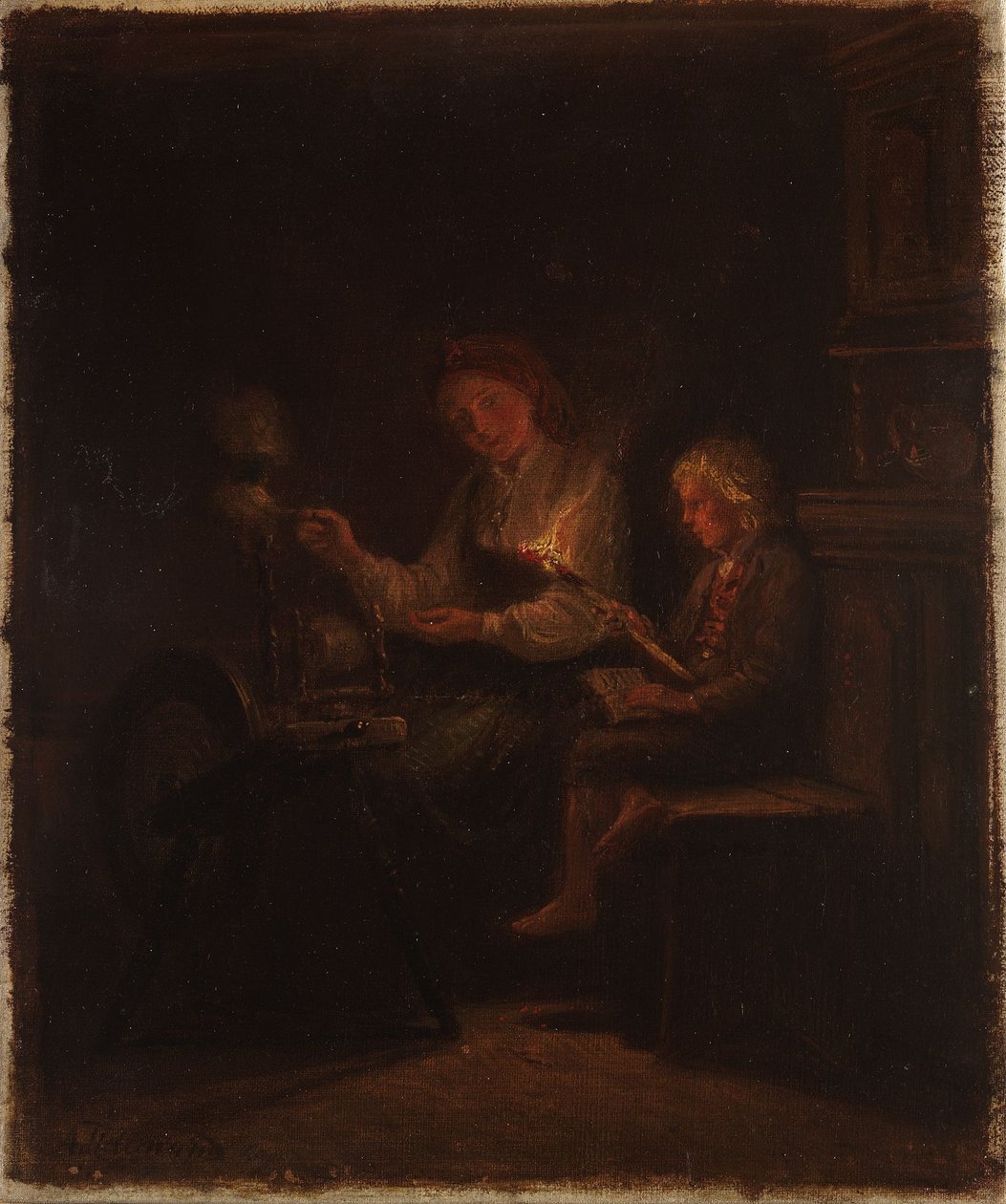 Près du rouet - Adolph Tidemand