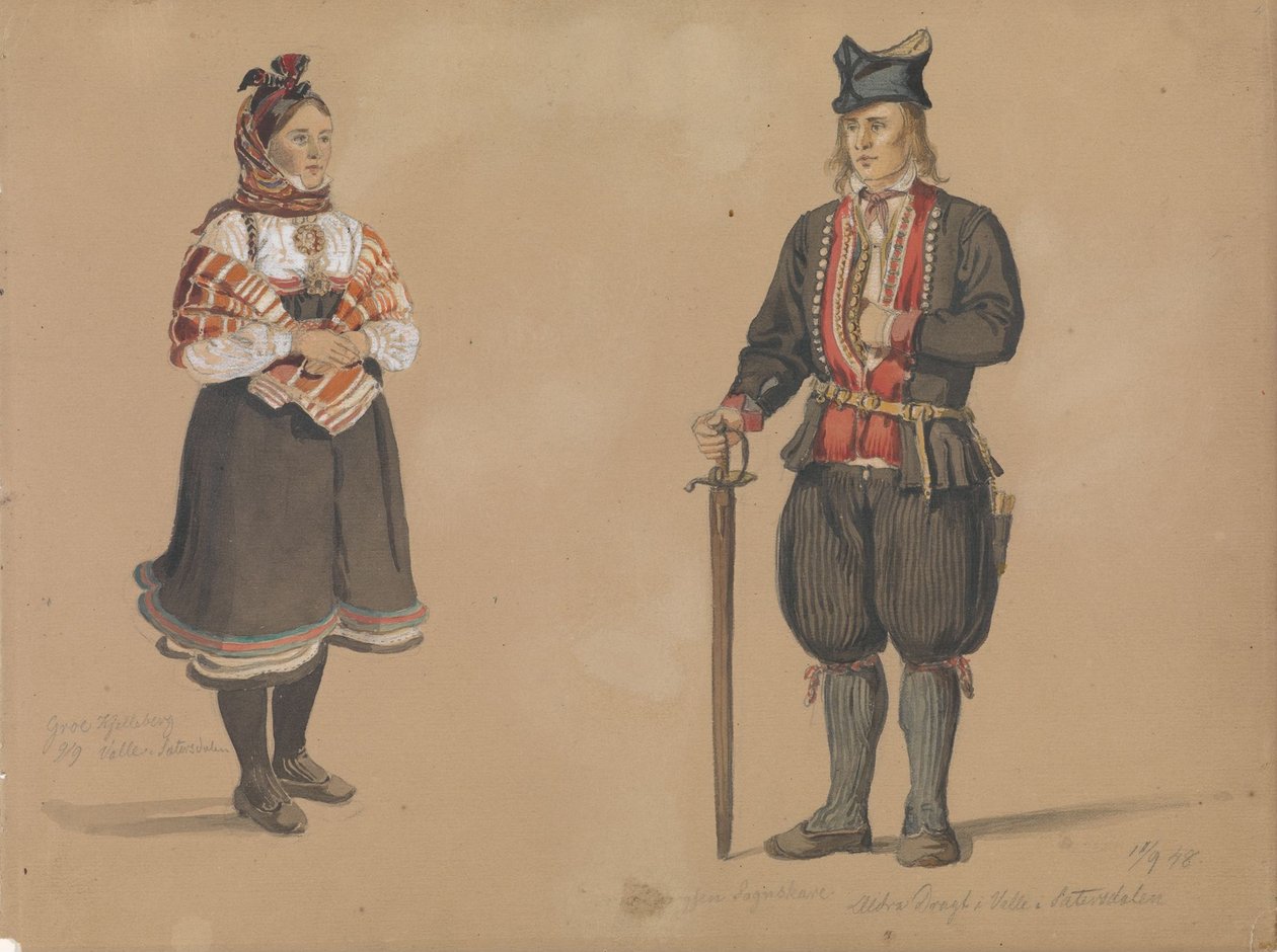 Gro Kjelleberg ; Bjugen Sagneskare, Valle - Adolph Tidemand