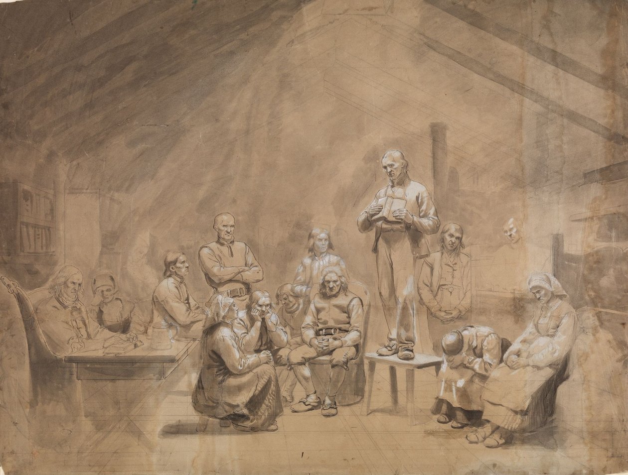 Les haugiens - Adolph Tidemand