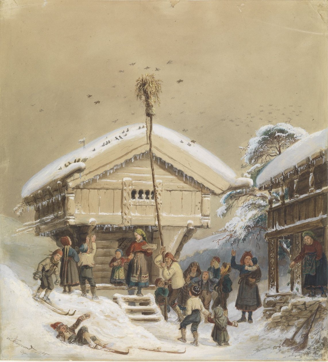 Coutume de Noël norvégienne - Adolph Tidemand