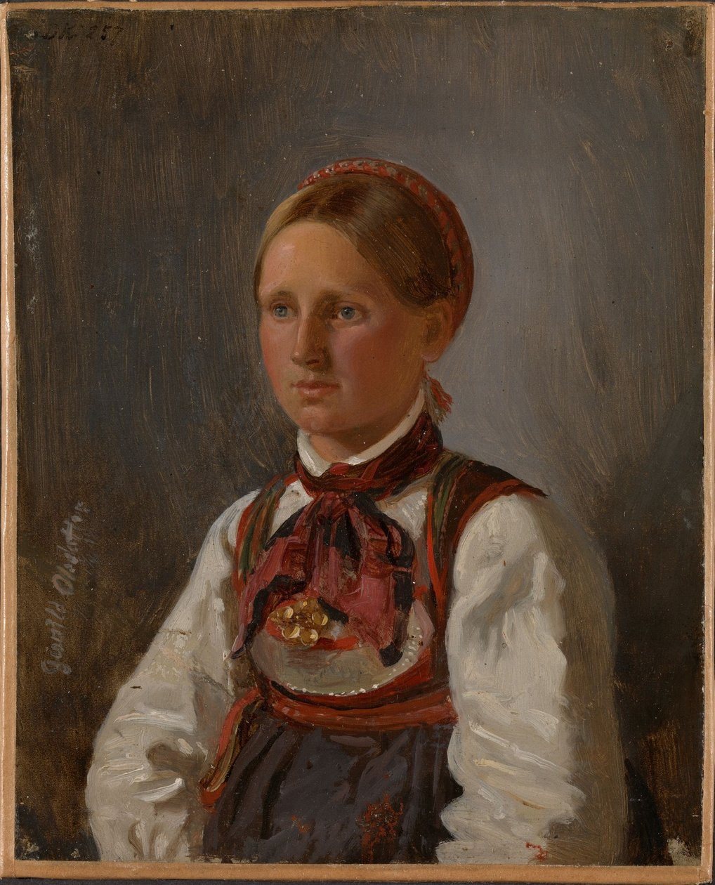 Portrait de Gunild Olsdatter de Tinn - Adolph Tidemand