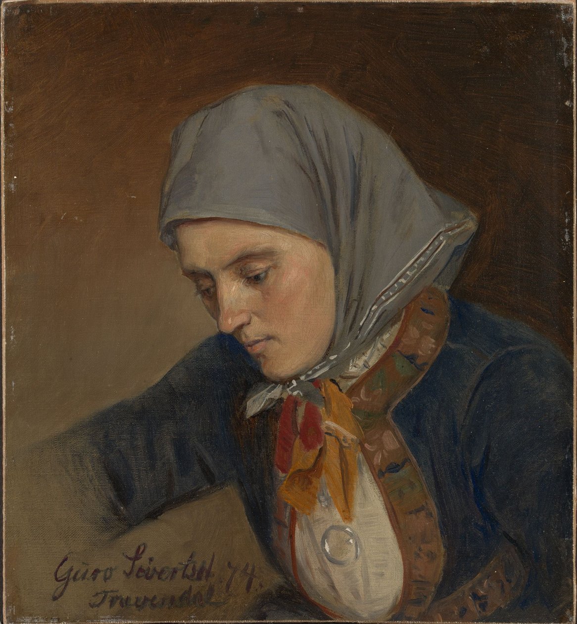 Portrait de Guro Sivertsdatter Travendal - Adolph Tidemand