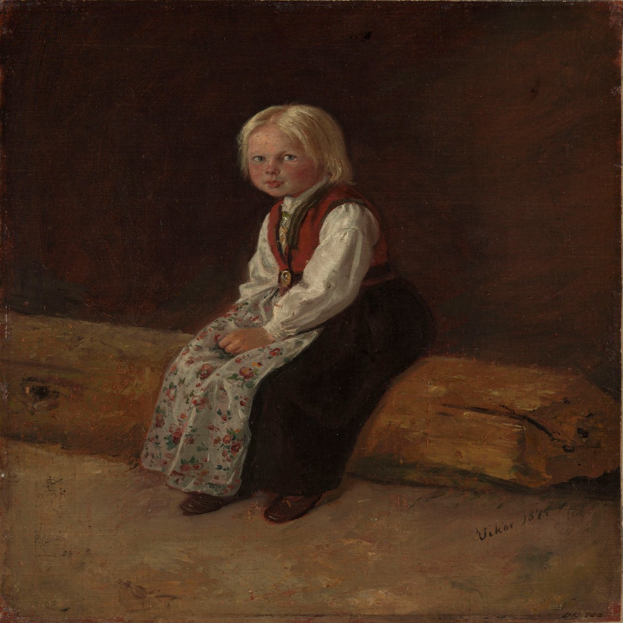 Portrait de Sella Larsdatter Vikør - Adolph Tidemand