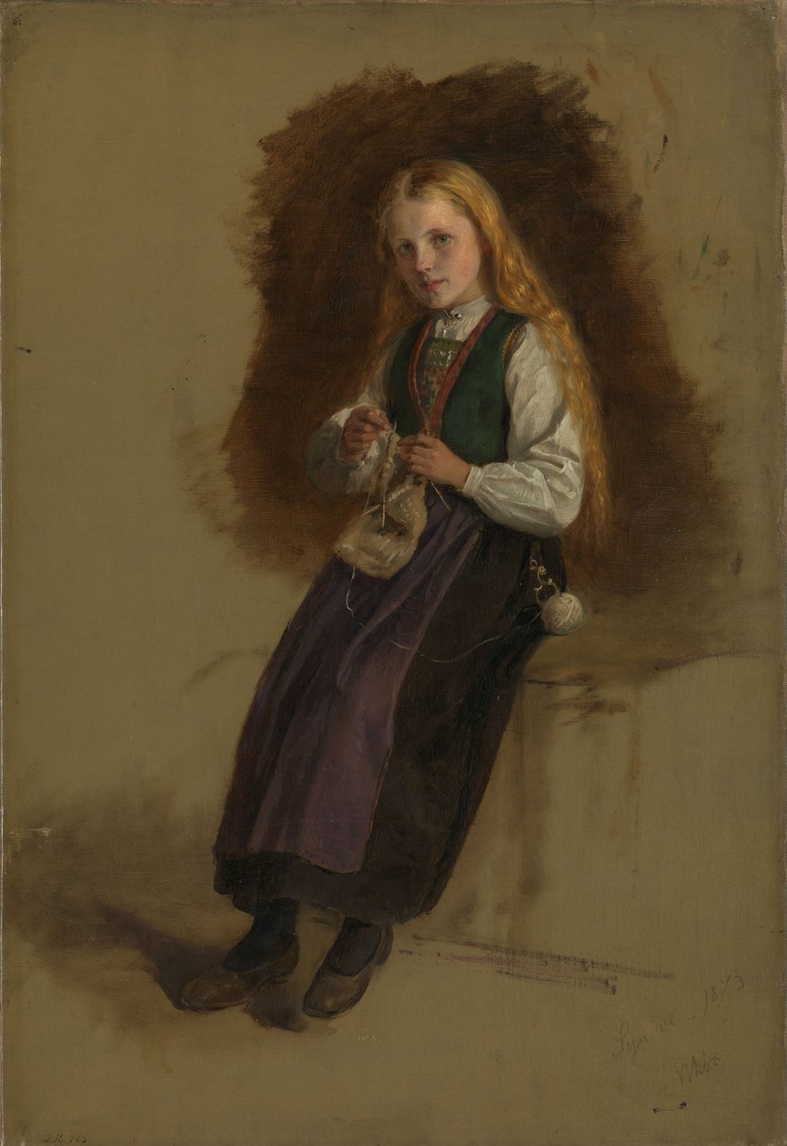 Portrait de Syneve Larsdatter, originaire de Vikør - Adolph Tidemand