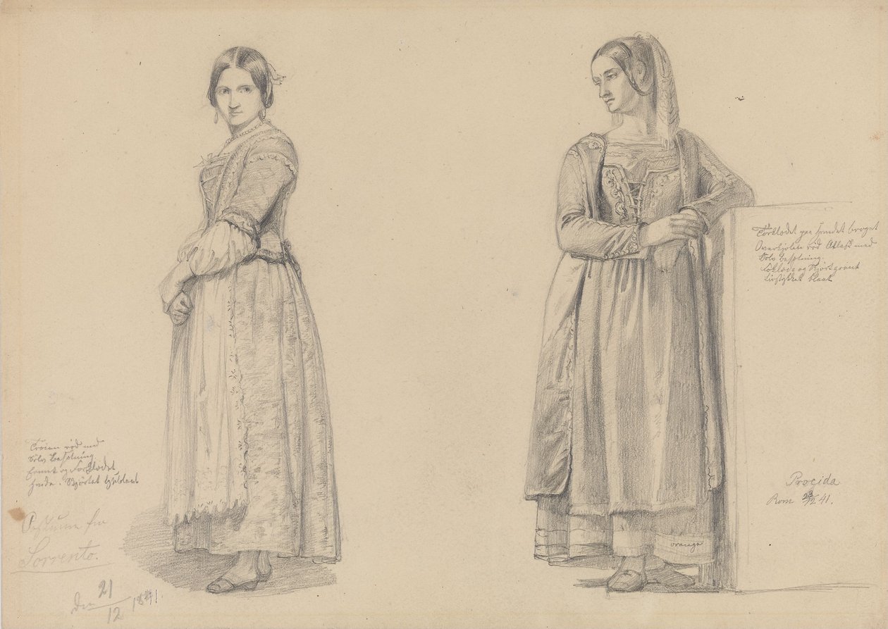 Deux femmes debout - Adolph Tidemand