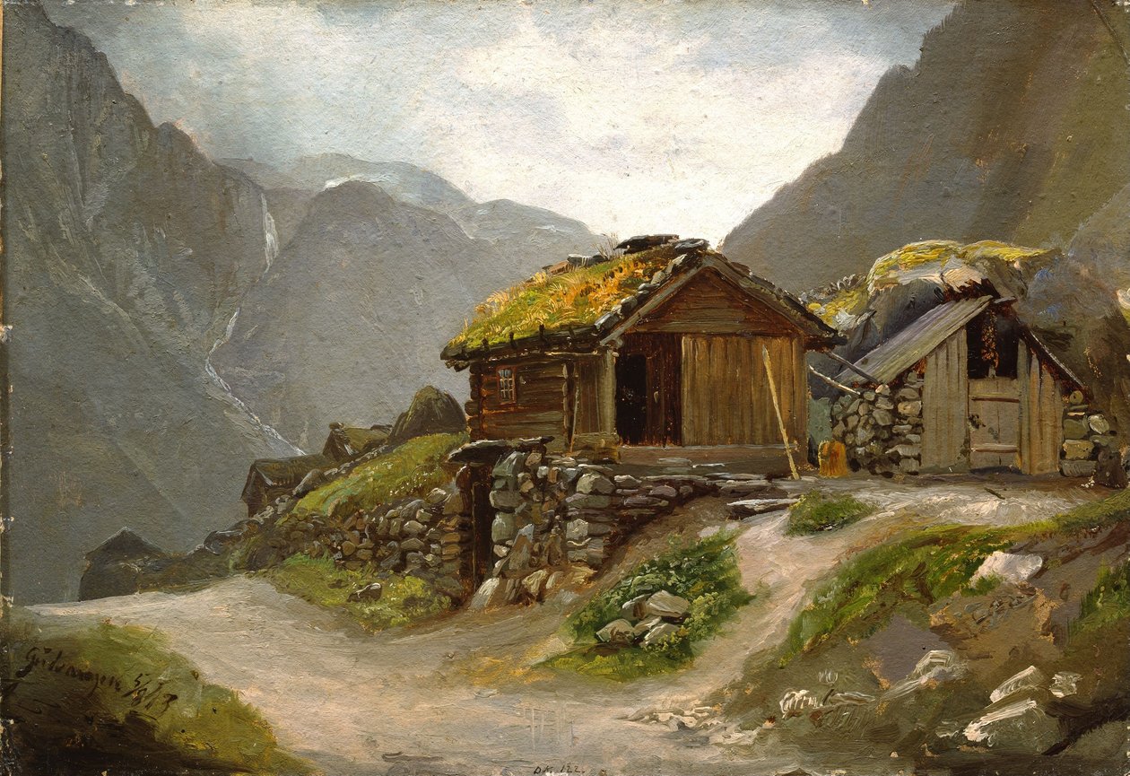 Vue depuis Gudvangen - Adolph Tidemand