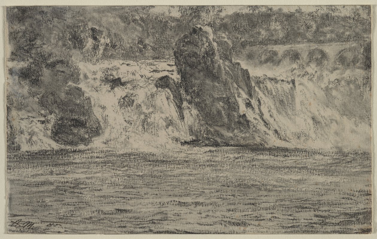Chutes du Rhin à Schaffhausen (Rheinfall von Schaffhausen) - Adolph Menzel