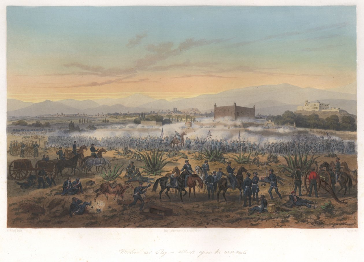 Molino del Rey – attaque sur la casa mata (8 septembre 1847) pendant la guerre américano-mexicaine - Adolphe Jean Baptiste Bayot