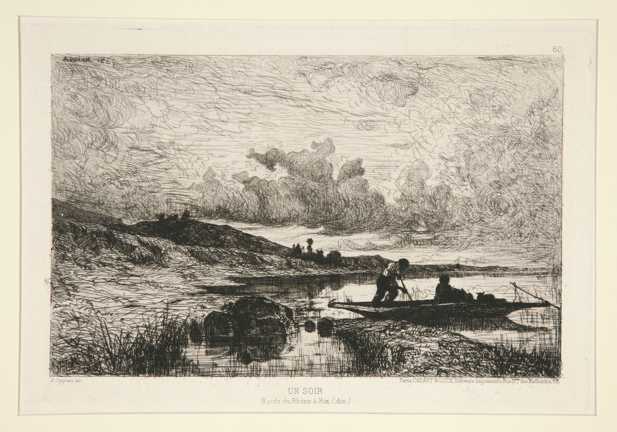 Un soir, bords du Rhône à Rix - Adolphe Appian