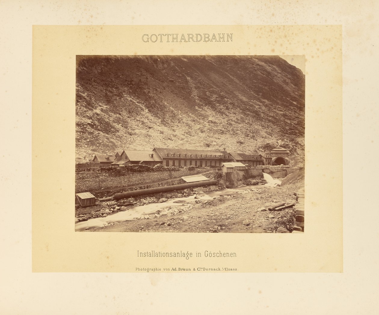 Chemin de fer du Gothard : installation à Göschenen - Adolphe Braun and Cie