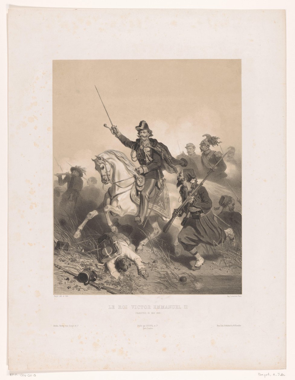 Le roi Victor Emmanuel II pendant la bataille de Palestro - Adolphe Jean Baptiste Bayot