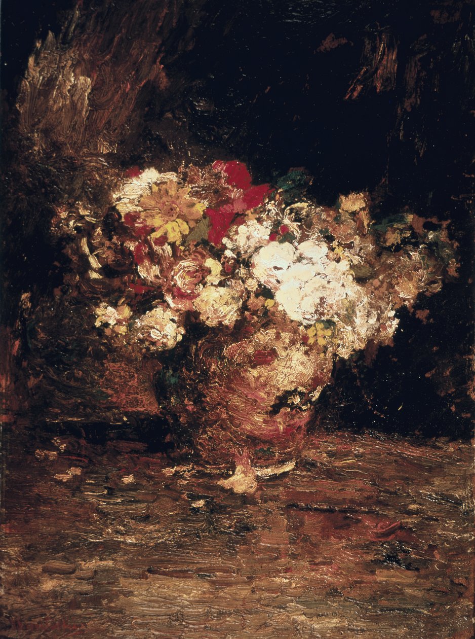 Vase de fleurs, vers 1880 - Adolphe Joseph Thomas Monticelli
