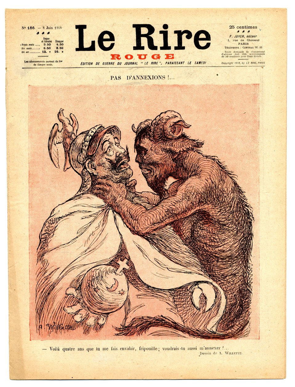 Couverture de Le Rire Rouge, Satirique en Couleurs - Adolphe Leon Willette