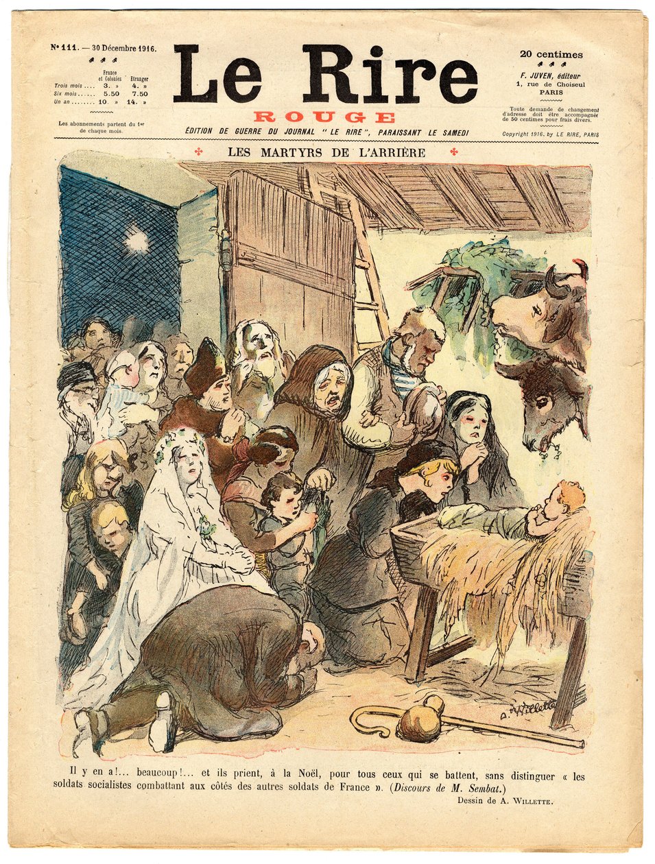 Couverture de "Le Rire Rouge", Satirique en Couleurs - Adolphe Leon Willette