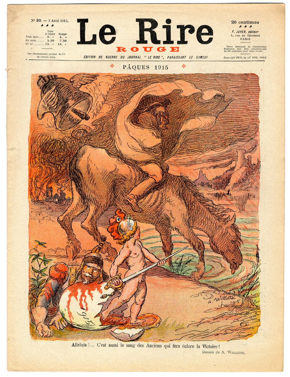 Couverture de "Rire rouge", satirique en couleurs - Adolphe Leon Willette