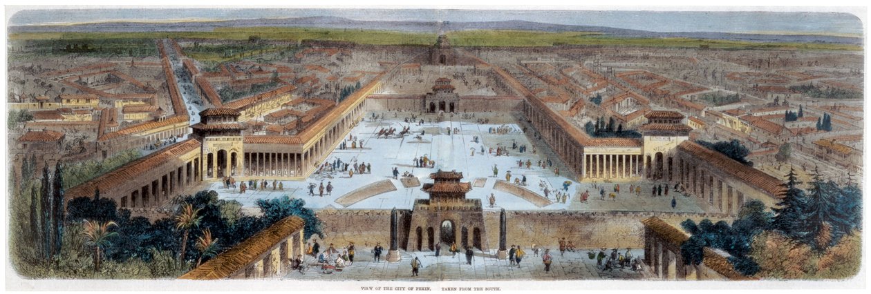 Vue de la ville de Pékin prise du sud, Chine, milieu du 19e siècle - Adolphe Rouargue