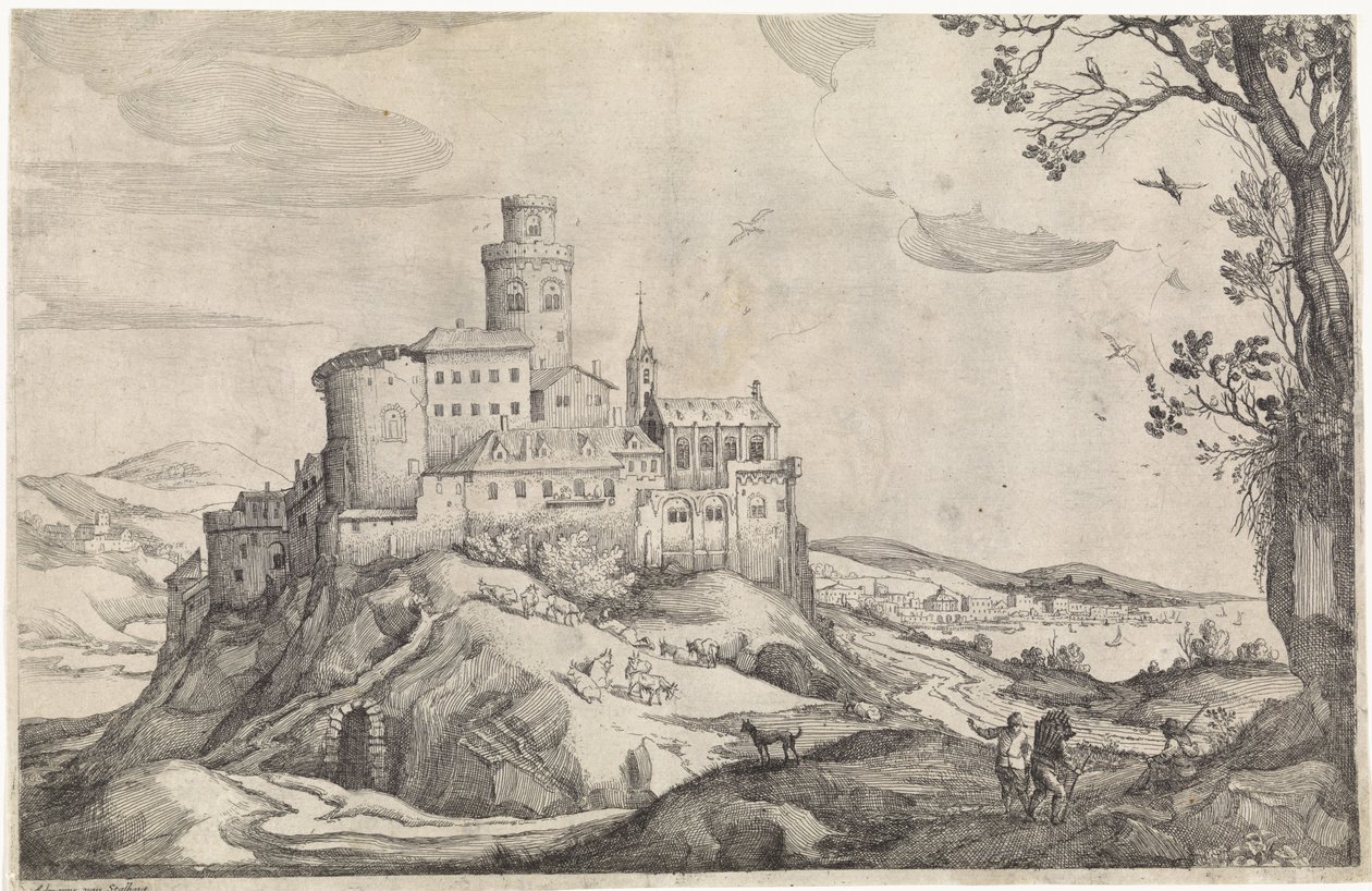 Paysage avec château sur une montagne - Adriaen van Stalbemt