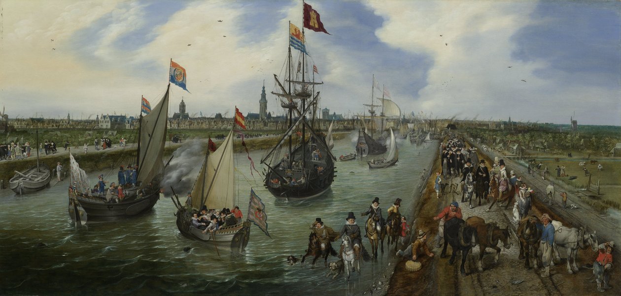 Le port de Middelburg - Adriaen van de Venne  