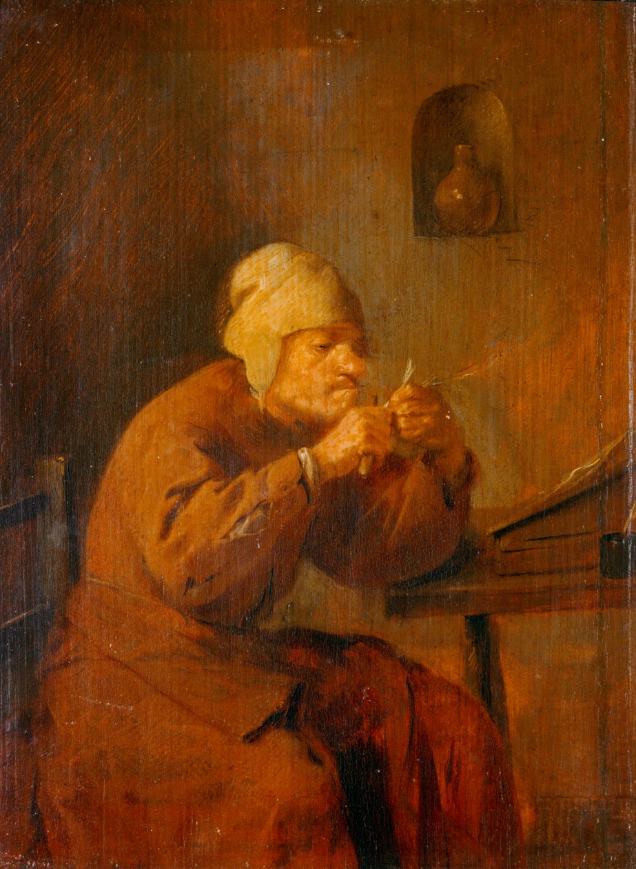 Le tailleur de plumes - the quill sharpener ... - Adriaen Brouwer