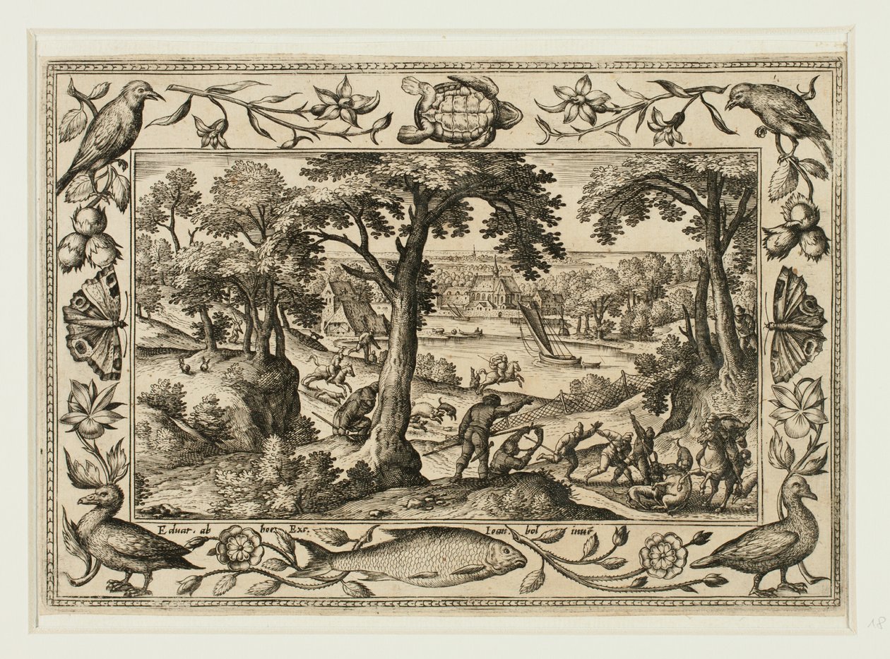 Chasse au sanglier, tiré de Paysages avec scènes de l